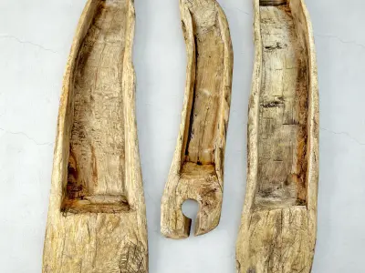 Old Wood Long Troughs 3D model