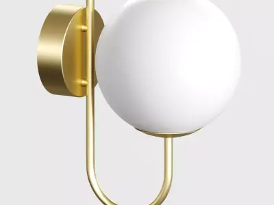 Modern brass and opal glass wall lamp Laredoute MORICIO 3D model