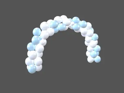 Carnival Balloon Garland V1 002 Low-poly 3D model