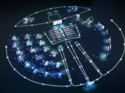 An outdoor tent a drive-in 3D model