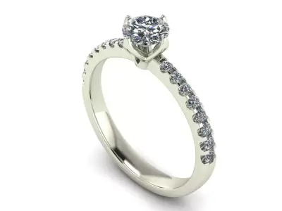 Woman Diamond Ring 3D print model