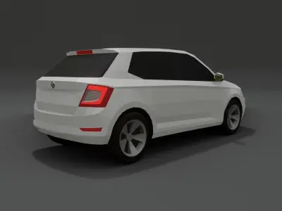 Skoda Fabia low poly 3D model Low-poly 3D model
