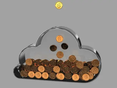 Cloud Coins Bank 3D model
