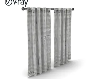 Lace Curtain Panels Ethereal Ambiance model pack Low-poly 3D model