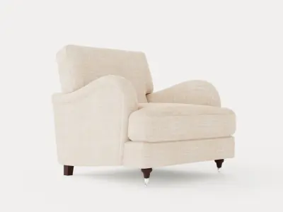 Howard Luxury Armchair Beige Low-poly 3D model