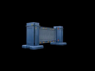 3d Model Metal Crowd Control Barrier 3D model