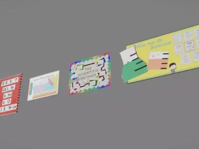 School Boards Low-poly 3D model