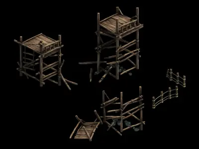 gAME Wooden Tower - Sentinel 06 3D model