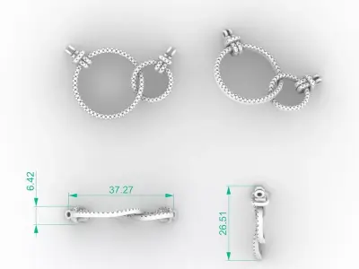 Luxury Diamond Interlocking Circle Necklace 3D print model