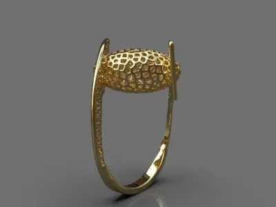 Stylized ring 3D print model