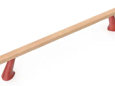 Olympic Balance Beam Low-poly 3D model