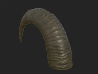 Middle horns of a goat Low-poly 3D model