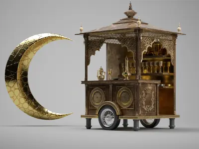 Ramadan Mobile Cart Low-poly 3D model