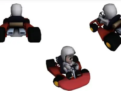 Comic Gokart  and Character 3D model