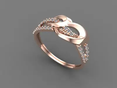 Women Ring Diamond Stone STL 3DM Lightweight Printable 3D print model buy