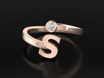 Jewelry Alphabet Ring S 3D print model purchase