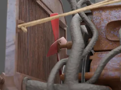 Old Rusty Generator Low-poly 3D model