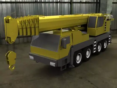 truck crane liebherr  Low-poly 3D model