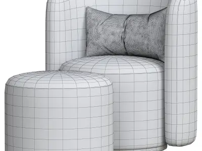 ditre italia chloe luxury armchair 3D model
