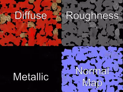 Red Coral Reef model pack Low-poly 3D model