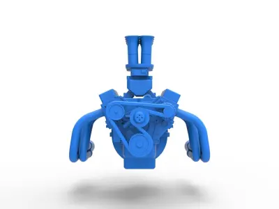 Engine of Drag racing Airboat Scale 1 to 25 3D print model