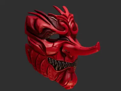 Tengu 2 Oni Mask 16 Demon Full Face 3D print model 3D print model