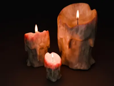 Game-Ready Candle Low-poly 3D model