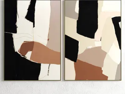 Plaster Two Photo Frame 86 Low-poly 3D model