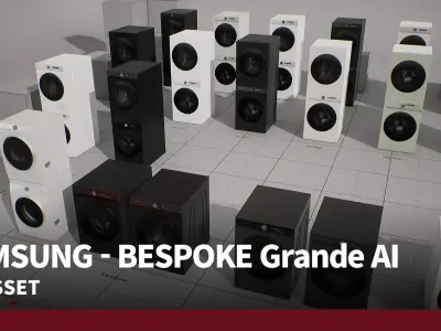 SAMSUNG Washing Machine - BESPOKE Grande AI Low-poly 3D model