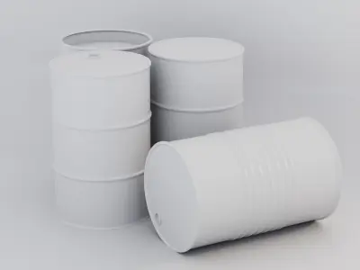 Low-Poly Red Barrels v2 Low-poly 3D model