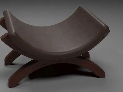 wooden chair Low-poly 3D model