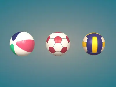 Balls Pack Low-poly 3D model