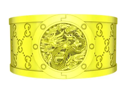 A4761 Luxury Dragon Bangle Bracelets 3D print model