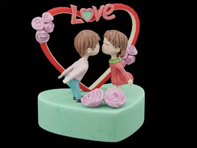 Decorative Polyresin Love Couple Figurine  Low-poly 3D model
