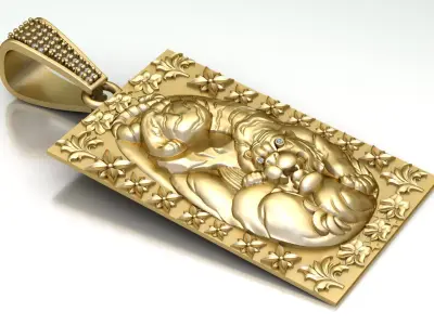TIGER ATTACK PENDANT 3D PRINTABLE MODEL  3D print model