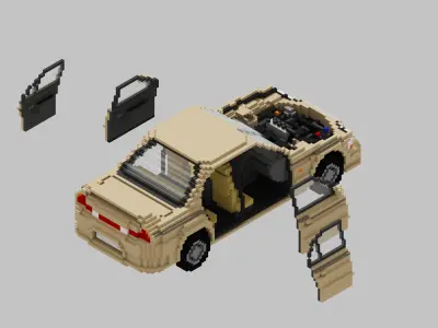 Car Honda Accord 1999 Voxel 3D model