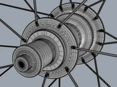 bicycle wheels front and rear 3D model