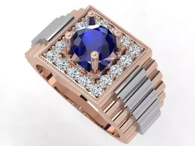 A Showcase of Luxury Men Rings Inspired by Watches 3D print model