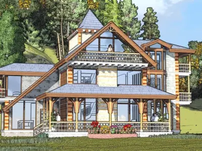 COTTAGE RESIDENCE  Low-poly 3D model