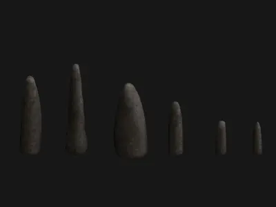 Obelisk Set long stone Free low-poly 3D model