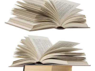 opened books collection 3D model