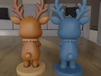 Cute Reindeer Figurine STL for 3D Printing 3D print model