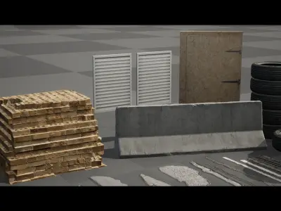 Warehouse Photoscans - Unreal Engine 4 Low-poly 3D model