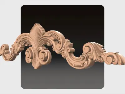Carved decor ornament for cnc 32 3D model