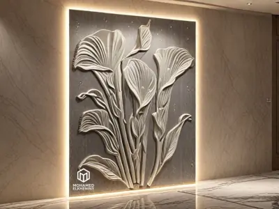 CNC Wall Panels Modern Wall Decor 03 3D model