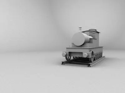 Train Engine Lowpoly Low-poly 3D model