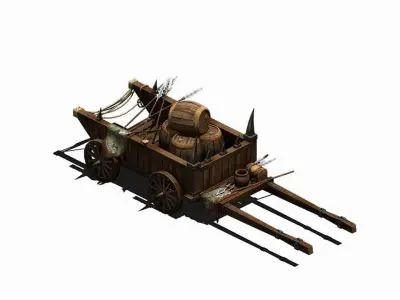 War tools - cast stone car 3D model