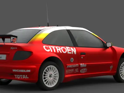  Citroen Xsara Kit Car Low-poly 3D model