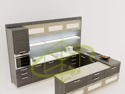modern kitchen furniture 3D model