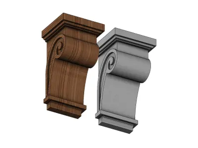 Simple scroll Corbel 3D print model